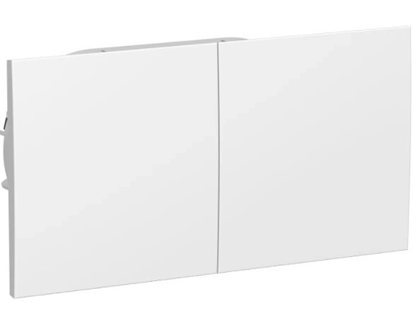 Розетка ATLASDESIGN 2-я с/з 16А бел ATN000128 сдвижная крышка