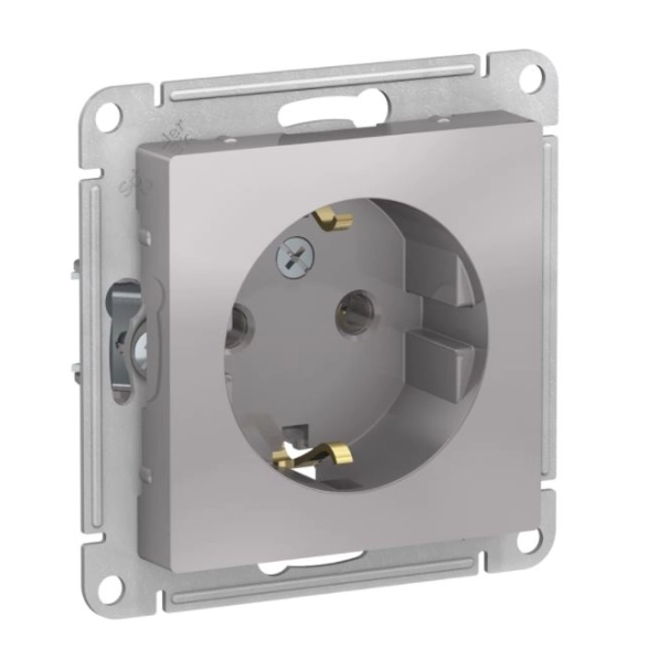 Розетка ATLAS СП 1-я 16А с/з мех.алюм ATN000343