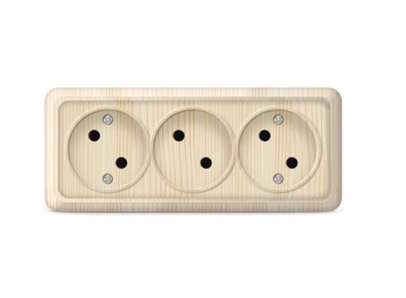 Розетка Олимп 3-я ОП 16А б/з сосна(1172)