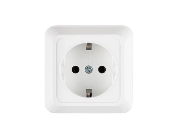 Розетка TANGO 1п с/з СП 16А с/кр белый