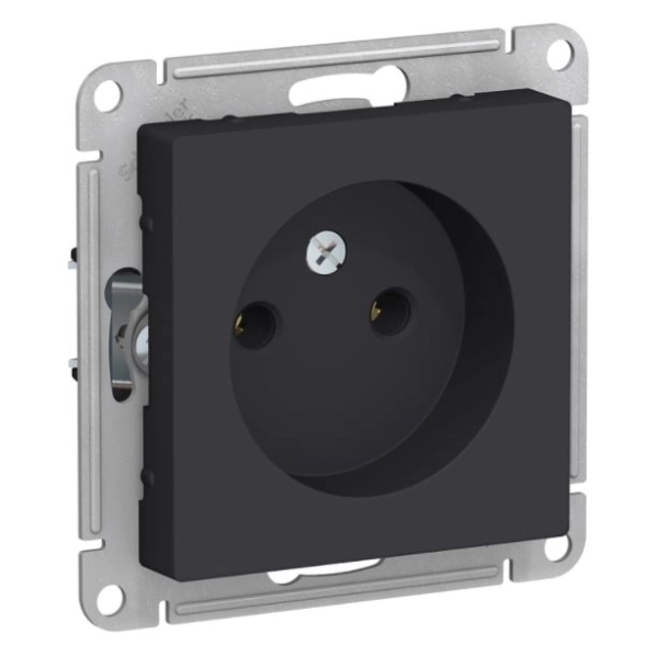 Розетка ATLASDESIGN б/з 16А механизм карбон ATN001041