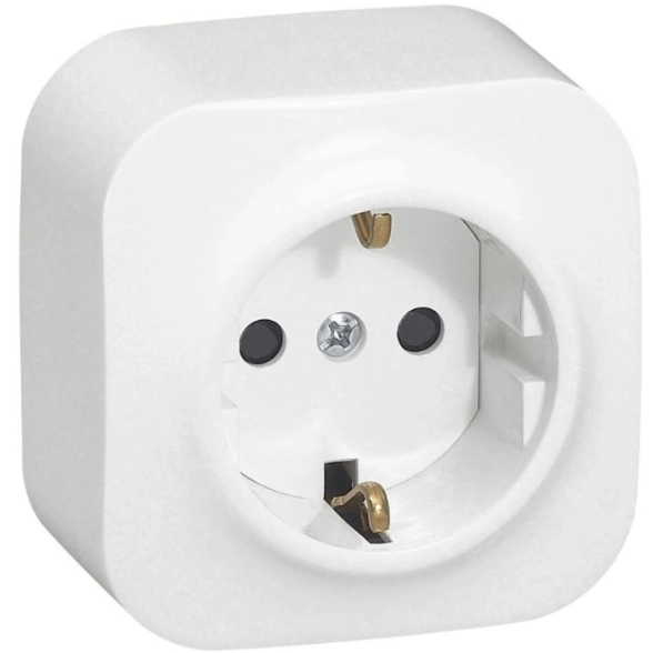 Розетка Legrand Quteo 1-м с/з белая 782211
