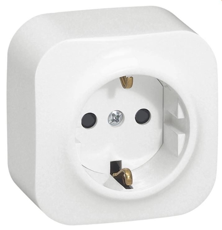 Розетка Legrand Quteo 1-м с/з белая 782211