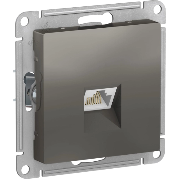 Розетка ATLASDESIGN комп.RJ45 мех.сталь ATN000983