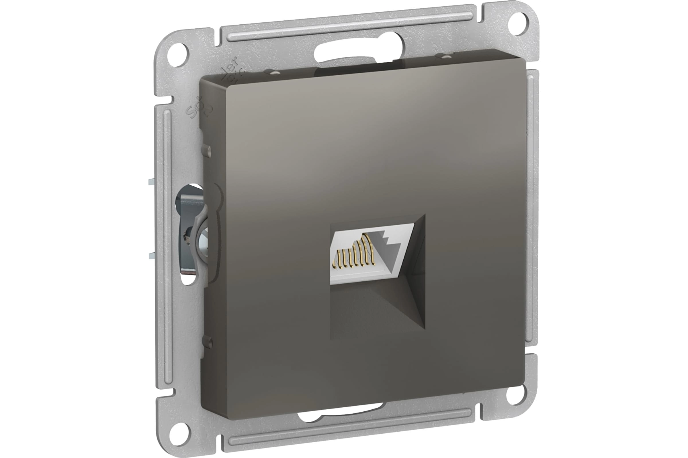 Розетка ATLASDESIGN комп.RJ45 мех.сталь ATN000983