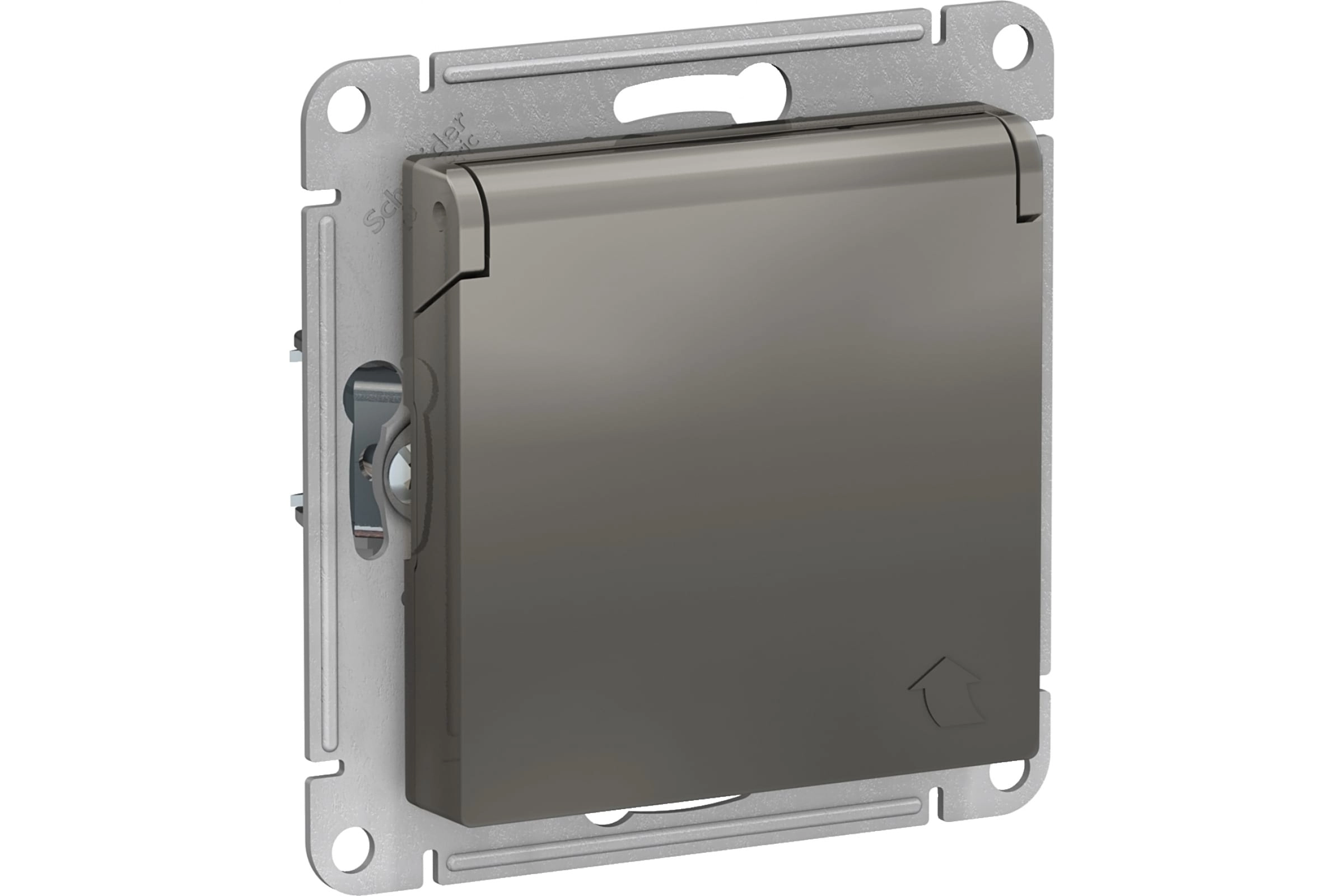 Розетка ATLASDESIGN с/з с/кр мех. сталь 16А IP20
