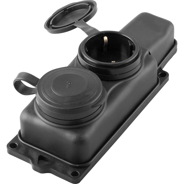 Розетка Одри 2м с/з RST16-22-44 (РП 16-232) черный