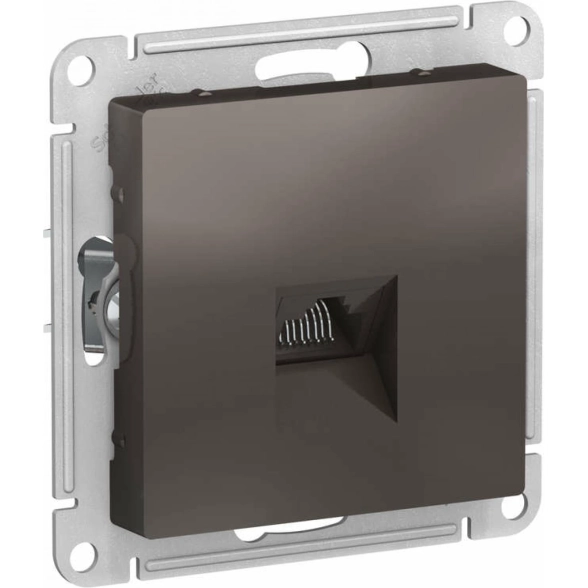 Розетка ATLASDESIGN компьютерная RJ45 механизм мокко