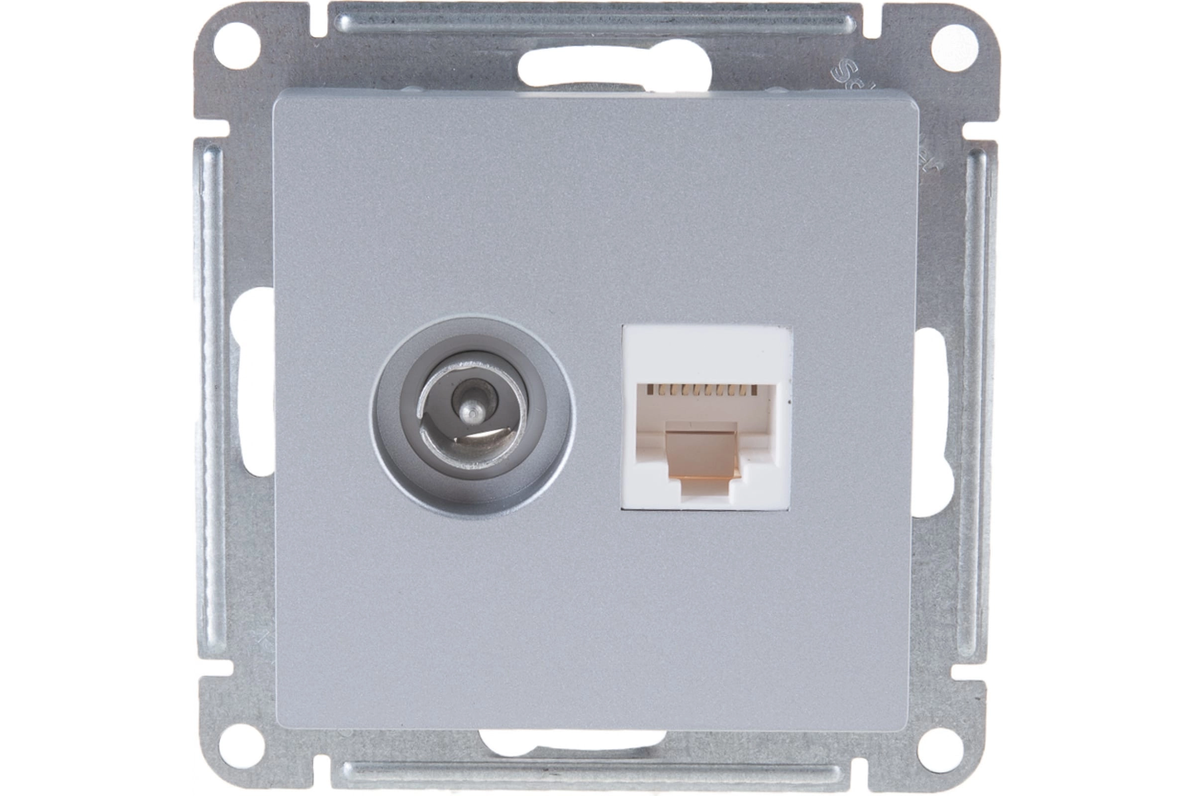 Розетка ATLASDESIGN комп+TV RJ45+TV к.5E мех.алюм