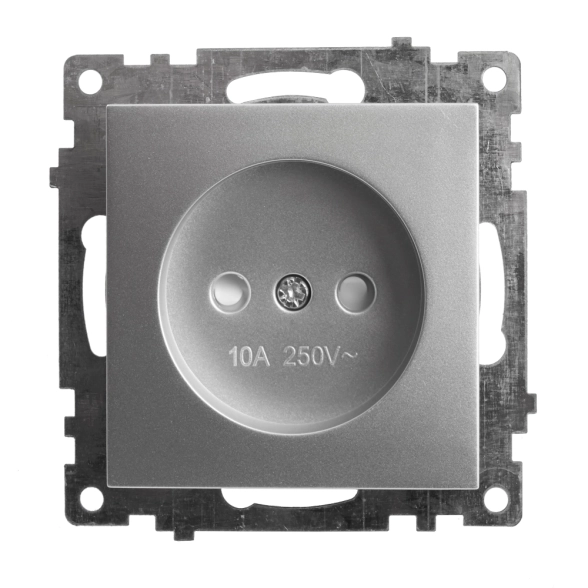 Розетка Катрин 1м GLS10-7109-03 б/з мех.серебро