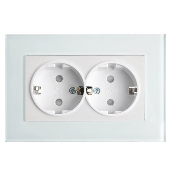 Розетка Катрин 2м GLS16-7014-01 с/з белый вывод