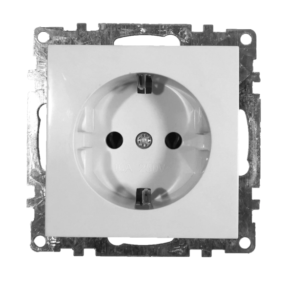 Розетка Катрин 1м GLS16-7110-01 с/з мех.белый