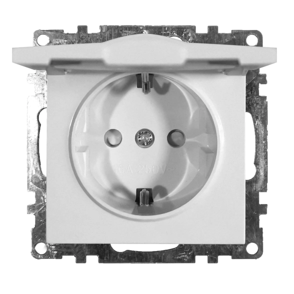 Розетка Катрин 1м GLS16-7112-01 с/з с/кр мех.белый