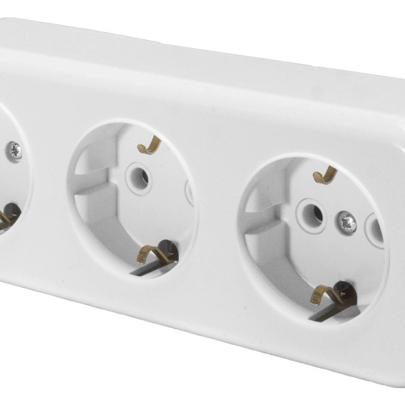 Розетка STEKKER 3м PST16-51-20 с/з (RA 16-343-Б)белый