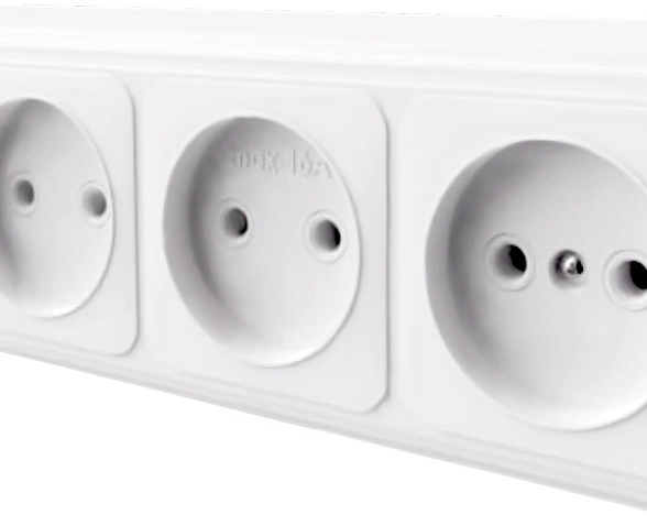 Розетка STEKKER 4м PST16-60-20 б/з (RA 16-464-Б) белый