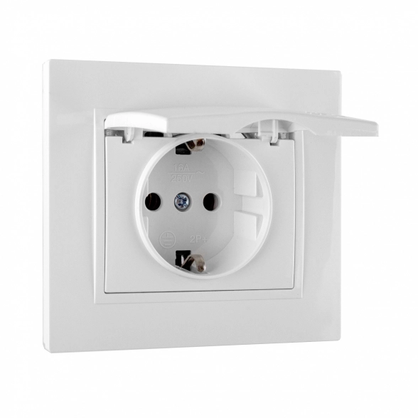 Розетка Tango House 1м с/з с/кр СП 16А белая