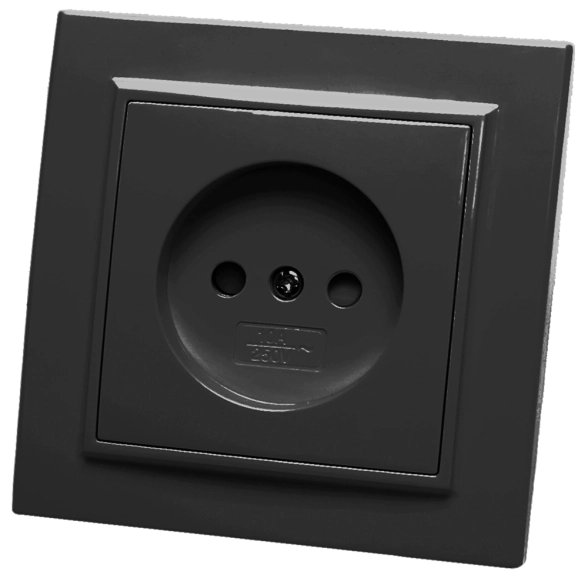 Розетка Эрна 1м б/з PST10-9009-03 черный