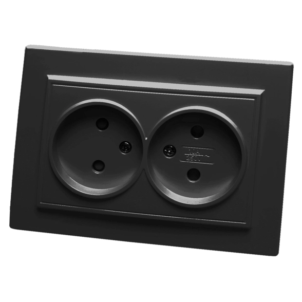 Розетка Эрна 2м б/з PST10-9013-03 черный