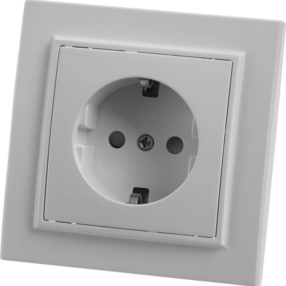 Розетка Эрна 1м с/з PST16-9010-01 белый