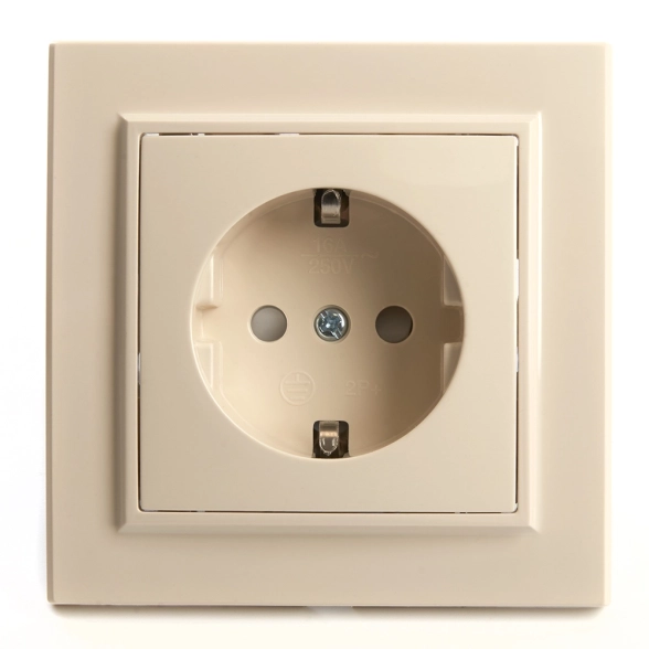 Розетка Эрна 1м с/з PST16-9010-02 сл.кость