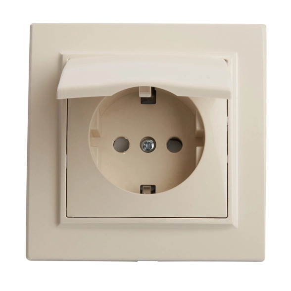 Розетка Эрна 1м с/з PST16-9012-02 сл.кость с/кр