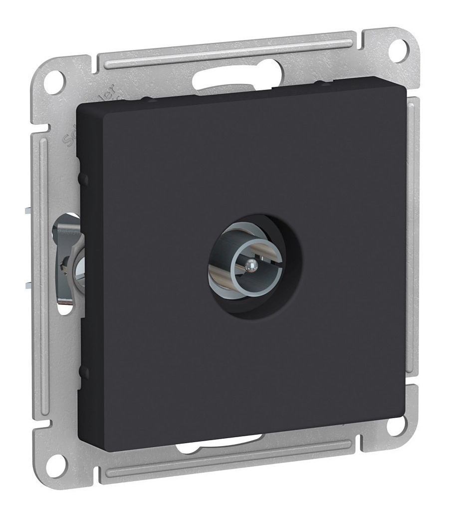 Розетка TV ATLAS СП 16A 1DB прох.карбон мех. ATN001093