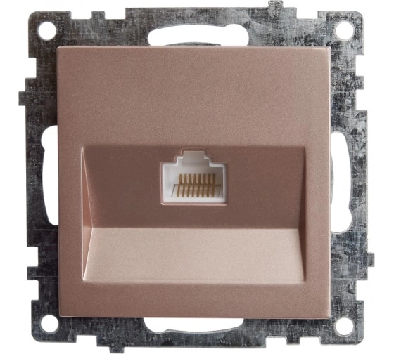 Розетка комп 1-я механизм Катрин GLS00-7107-02 шампань