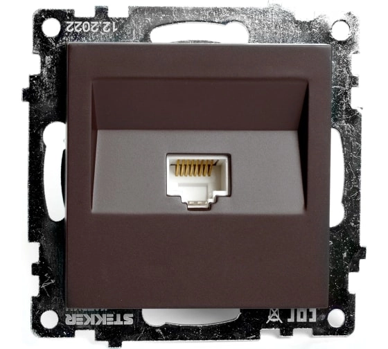 Розетка комп 1-я механизм Катрин GLS00-7107-04 шоколад