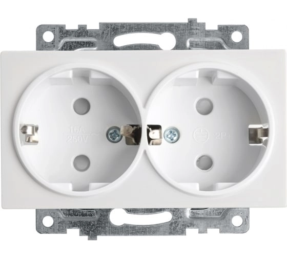 Розетка 2-я защ/шт. мех. с/з Катрин GLS16-7114-01 белый