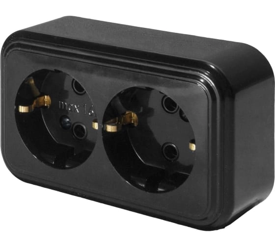 Розетка 2-я с/з PST16-31-20 (RA 16-238-Ч) черный