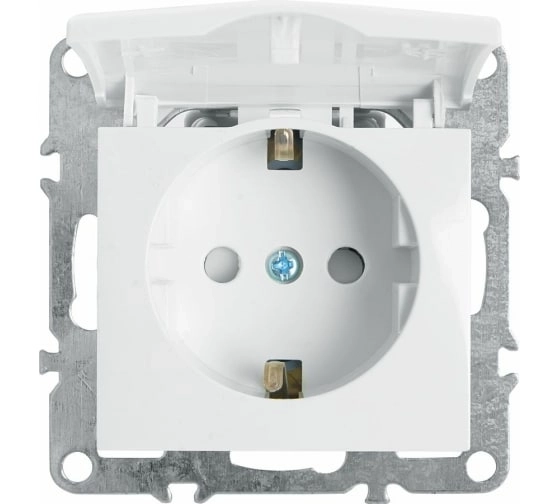 Розетка 1-я с/з с/кр. мех. Эрна PST16-9112-01 белый вывод