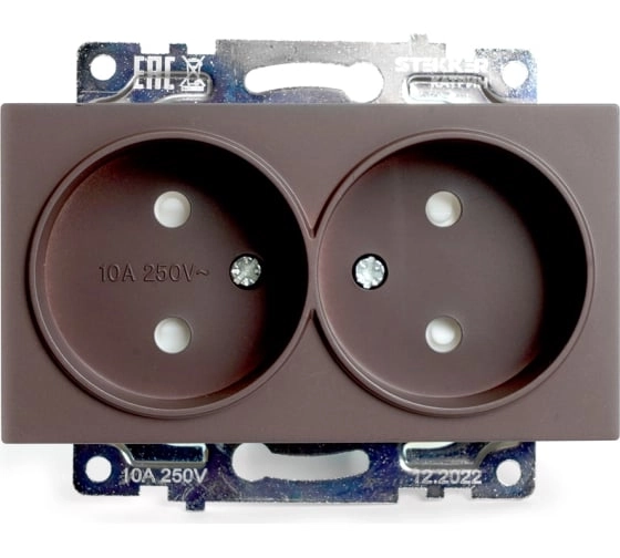 Розетка Катрин 2м GLS10-7113-04 б/з з/шт мех.шоколад