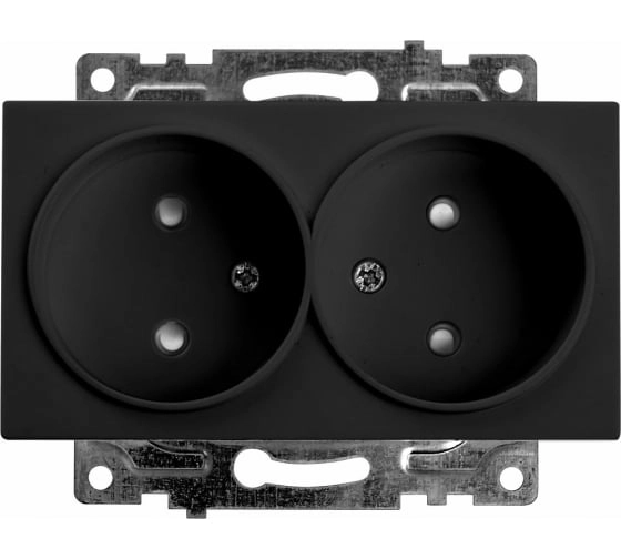 Розетка Катрин 2м GLS10-7113-05 б/з з/шт мех.черный