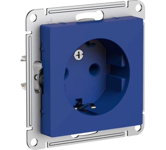 Розетка ATLASDESIGN с/з 16А мех. аквамарин