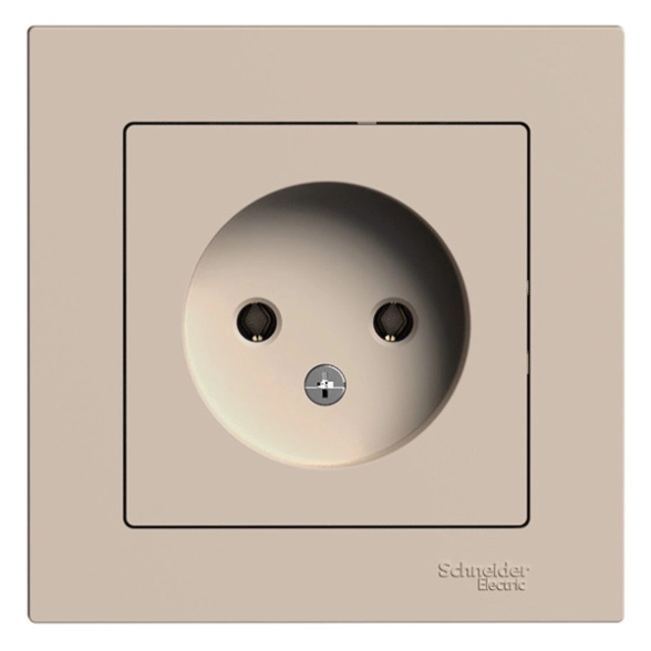 Розетка ATLASDESIGN б/з б/шт 16А мех песочный