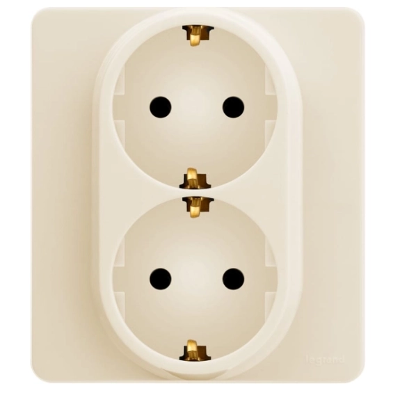 Розетка INSPIRIA Legrand 2-я с/з сл.кость