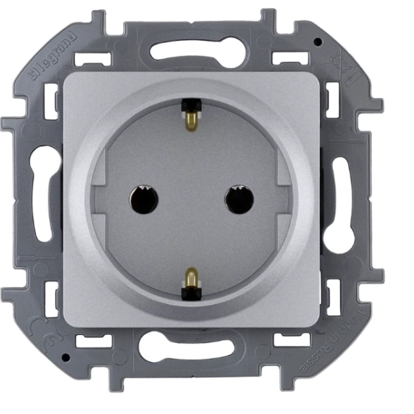Механизм розетки INSPIRIA Legrand с/з алюминий