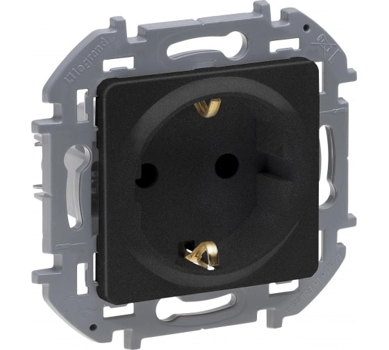 Розетка INSPIRIA Legrand 2-я с/з антрацит