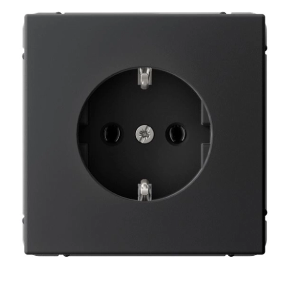 Розетка ArtGallery 1-я с/з 16А Карбон