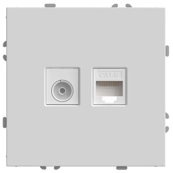 Розетка Эмили TV+комп RJ-45 RST00-5106-01 бел.фарфор