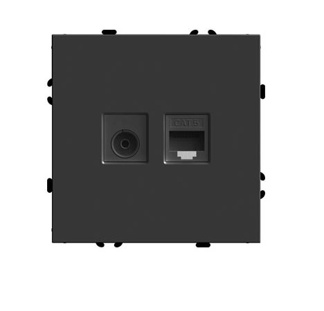 Розетка Эмили TV+комп RJ-45 RST00-5106-05 черн.уголь