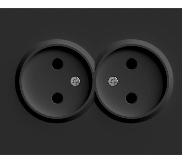 Розетка Эмили 2м з/шт б/з RST16-5116-05 черн.уголь