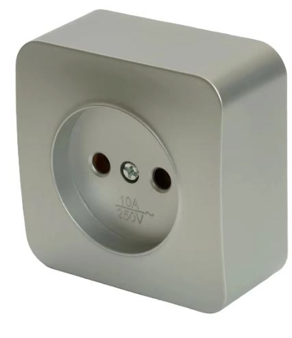 Розетка София 1м ОУ б/з 10А MST10-11-03 серебро
