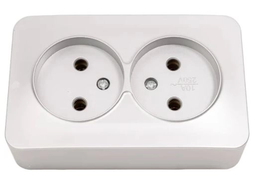 Розетка София 2м ОУ б/з 10А MST10-12-03 серебро