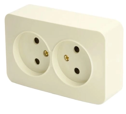 Розетка София 2м ОУ б/з 10А MST10-12-04 сл.кость