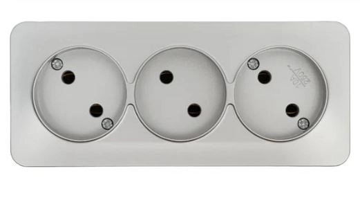 Розетка София 3м ОУ б/з 10А MST10-13-03 серебро