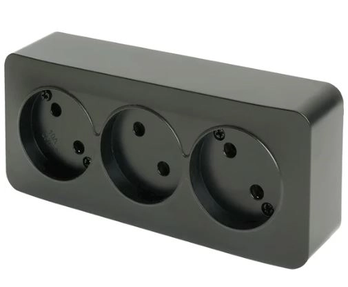 Розетка София 3м ОУ б/з 10А MST10-13-05 черн.матовый