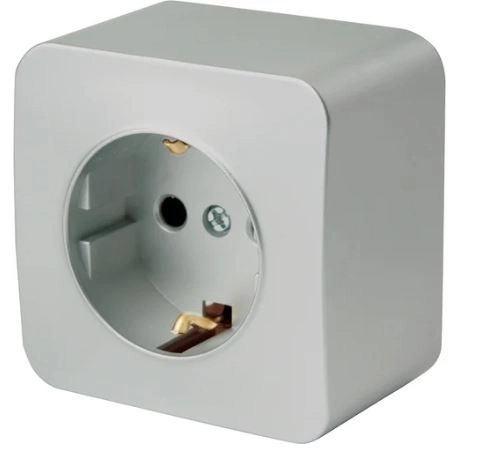Розетка София 1м ОУ с/з 16А MST16-11-03 серебро