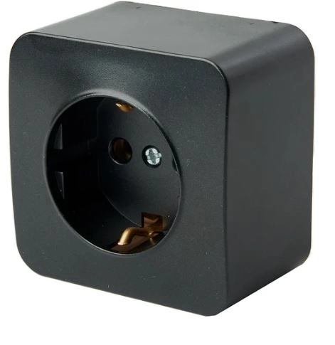 Розетка София 1м ОУ с/з 16А MST16-11-05 черн.матовый