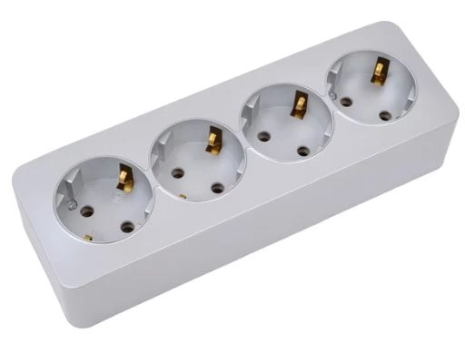 Розетка София 4м ОУ с/з 16А MST16-14-03 серебро